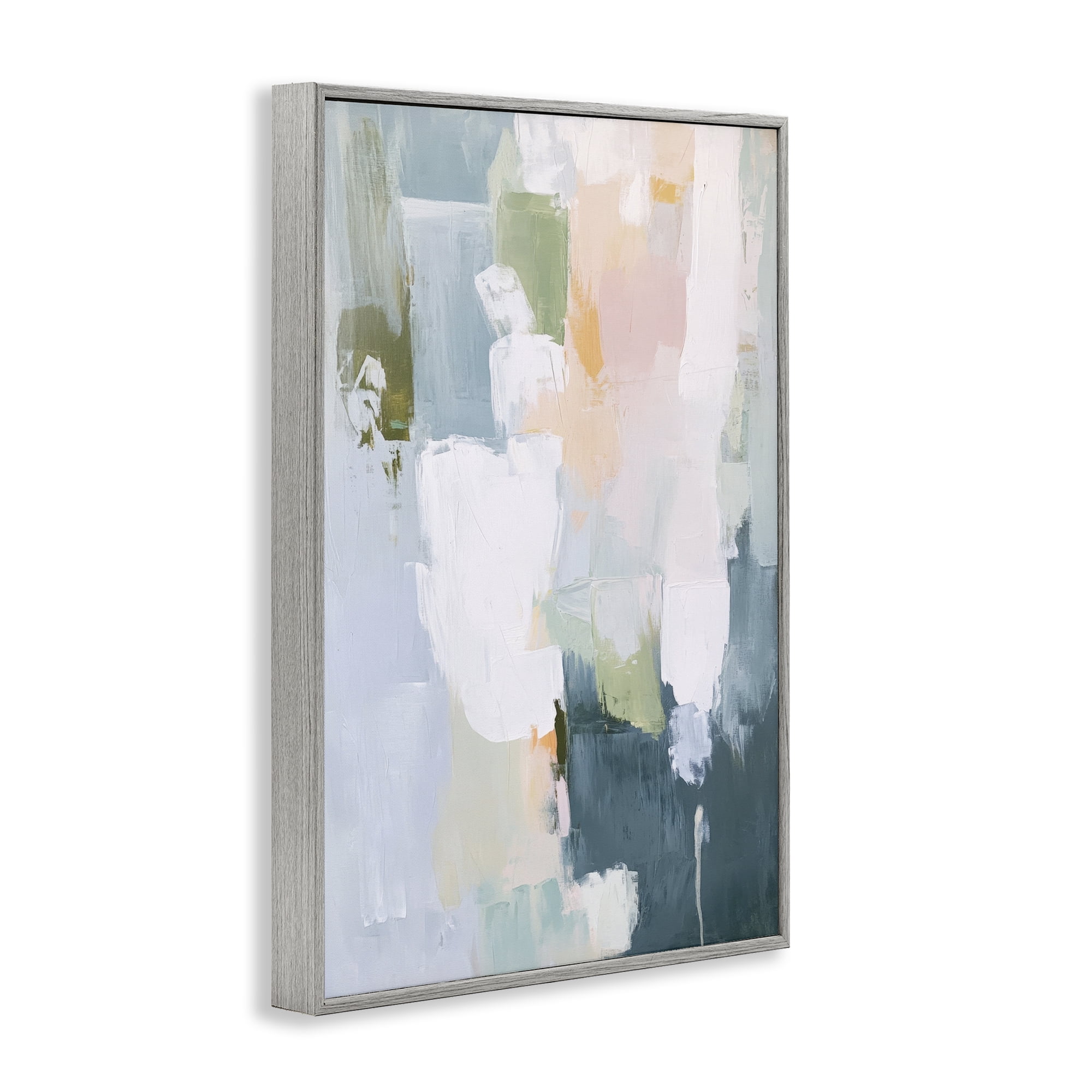 Stupell Industries Abstract Pastel Brushstroke Composition Gray Framed Giclee Art, design by Petal Prints Design