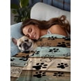 thumbnail image 3 of Black Paw Print King Size Flat Sheet, Wrinkleproof & Fadeproof Cooling Flat Bed Sheet Only, Farmhouse Vintage Shabby Wood Grain Breathable Soft Bedding Top Sheets 105 x 98 Inches, 3 of 8