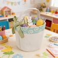 thumbnail image 6 of Sturdy Large Capacity Canvas Easter Basket Empty Easter Bucket For Easter Egg Hunting Durable Fabric Basket With Decorative Bow For Holiday Party Home Decor, 6 of 8