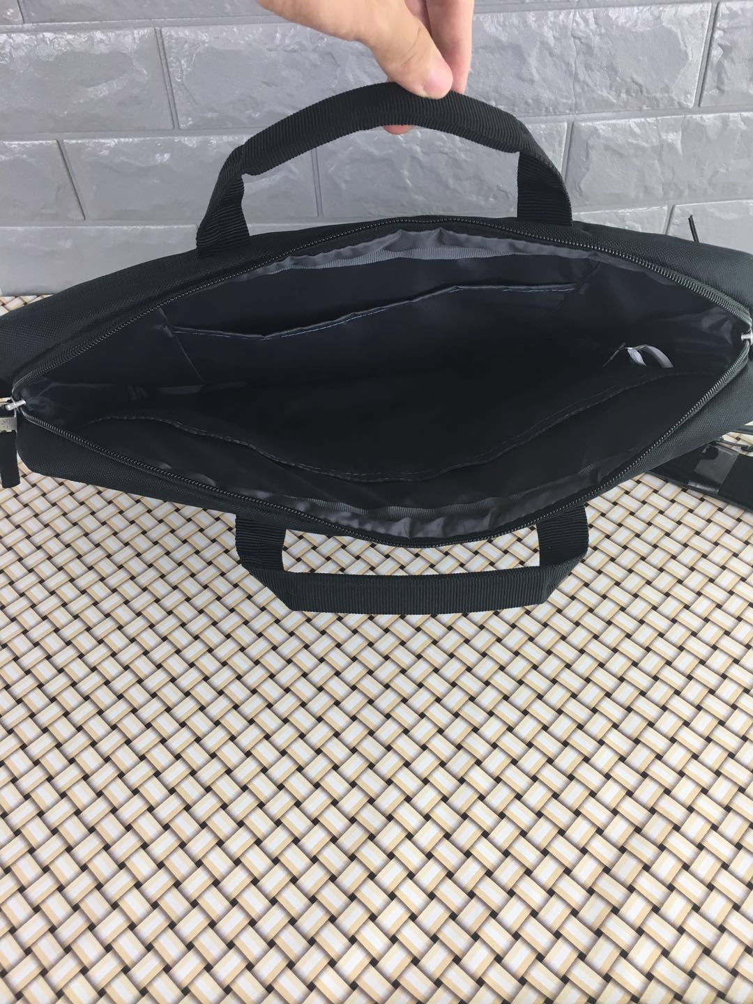 Laptop Carrying Case Shoulder Strap,15 inch Computer Bag,Side Open Messenger Bag with 4 Zipper Pockets&Handle,Black