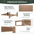 thumbnail image 3 of Ciokea 7-Piece Outdoor Dining Set with Table and 6 Chairs HDPE Patio Set Umbrella Hole Garden Backyard Poolside Teak, 3 of 7