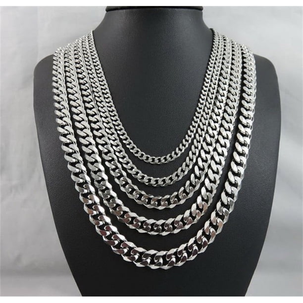 Collar de molino de seis lados de acero de titanio europeo y americano de moda con revestimiento de vacío grueso dominante con cadena de una sola hebilla, cadena retorcida de venta caliente