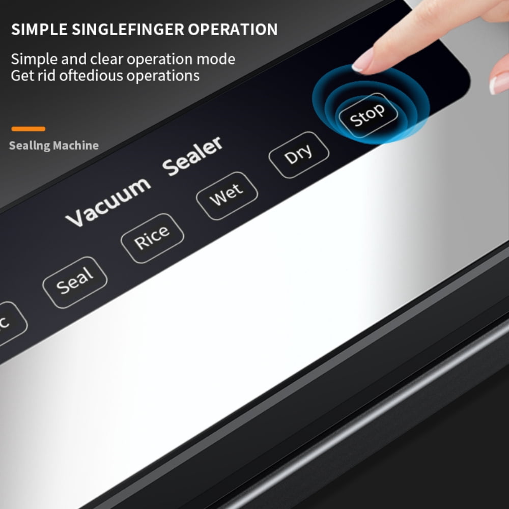 Food Vacuum Sealer Machine, 65Kpa Food Sealer Machines Automatic Dry/Wet Modes with 10Pcs Food Storage Vacuum Rolls Bag
