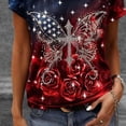 thumbnail image 5 of Levmjia Top For Women Letter Printed Patriotic T Shirt 250th Anniversary Graphic Casual Short Sleeve V Neck Blouse Soft Breathable Polyester, 5 of 5