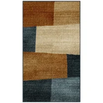 Mainstays Geometric Warm Blocks Multicolor Indoor Area Rug, 1'8" x 2'10"