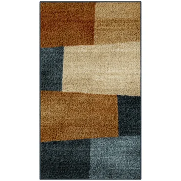 Mainstays Geometric Warm Blocks Multicolor Indoor Area Rug, 1'8" x 2'10"
