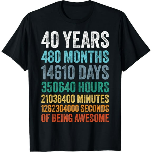 40th Birthday Decoration Men 40yr 40 Year Old Birthday T-Shirt