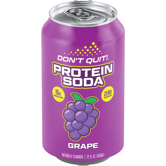 DON'T QUIT Protein Soda Grape, 15g Protein 12oz
