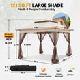 thumbnail image 4 of COOS BAY 11x11 Pop-Up Instant Gazebo Tent with Mosquito Netting Outdoor Canopy Shelter with 121 Square Feet of Shade, Beige, 4 of 10