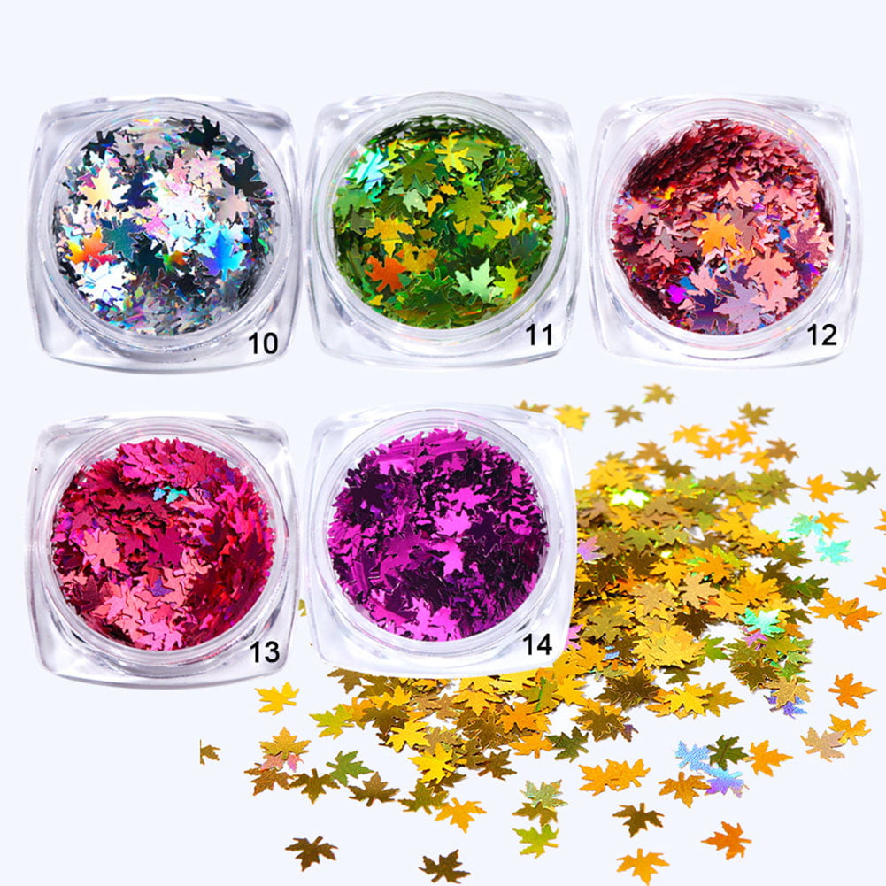 Daily Charme Winter Nail Glitter Frosted Maple Leaf 5MM Glitter