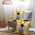 thumbnail image 3 of Summer Pillowcase 16x16 Set of 2 Yellow Honey Bee Polka Dots Holiday Throw Pillow Covers Bumblebee Outdoor Decorative Linen Cushion Covers for Farmhouse Couch Sofa Living Room Decor, 3 of 6