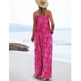 thumbnail image 3 of Women's Summer Boho Casual Jumpsuits Wide Leg Overalls Floral Print Baggy Rompers with Pocket PZZCR, 3 of 5