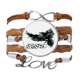 thumbnail image 1 of Alas góticas de Cuervo Pulsera de cuero Negro trenzado pulsera de cuerda de amor Unbranded M, 1 of 3