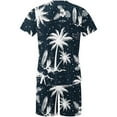 thumbnail image 5 of Edvintorg Plus Size Outfits for Men Hawaiian Print Short Sleeves Casual Beach Short Sleeve Shirts and Shorts Sets 2 Piece Outfits for Men Summer Blue XXXXXL, 5 of 5