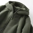 thumbnail image 4 of Women's Winter Warm Jacket Full Zip Sherpa Lined Hoodie Sweatshirt Coat Green XL, 4 of 4
