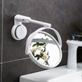thumbnail image 2 of Espejo de baño con ventosa para montaje en pared, espejo de maquillaje para colgar en la pared, espejo de escritorio ajustable de 360° de doble cara/, 2 of 5