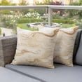 thumbnail image 5 of Pack of 2 Outdoor Pillow Covers 26x26 Inch Waterproof Beige Marble Throw Pillow Covers,Decorative Couch Pillow Case Sham Chic Neutral Minimalist Fluid Aesthetic Patio Garden Pillowcases Cushion Cover, 5 of 8