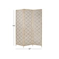thumbnail image 3 of DecMode 57" x 79" Gold Metal Geometric Hinged Foldable Partition 3 Panel Room Divider Screen, 1-Piece, 3 of 10