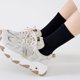 thumbnail image 2 of 12 pares de calcetines de algodón suaves y transpirables para hombre y mujer, calcetines hasta la pantorrilla, calcetines casuales., 2 of 5