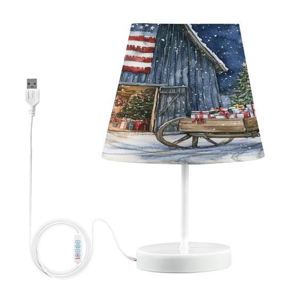 BZSMCE Table Lamp Creative Christmas in Barn Simple Pattern Night Light