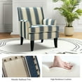 thumbnail image 6 of Upholstery Armchairs Set of 2 Accent Chairs Sofa Couch Solid Wood Legs Nailhead Trim Bedroom Home Living Room Stripe White Blue, 6 of 11