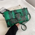 thumbnail image 2 of Bolso bandolera cuadrado horizontal con diseño de serpiente, ligero y lujoso, con tachuelas y diamantes, para mujer, para banquete de noche, personalizado, 2 of 5