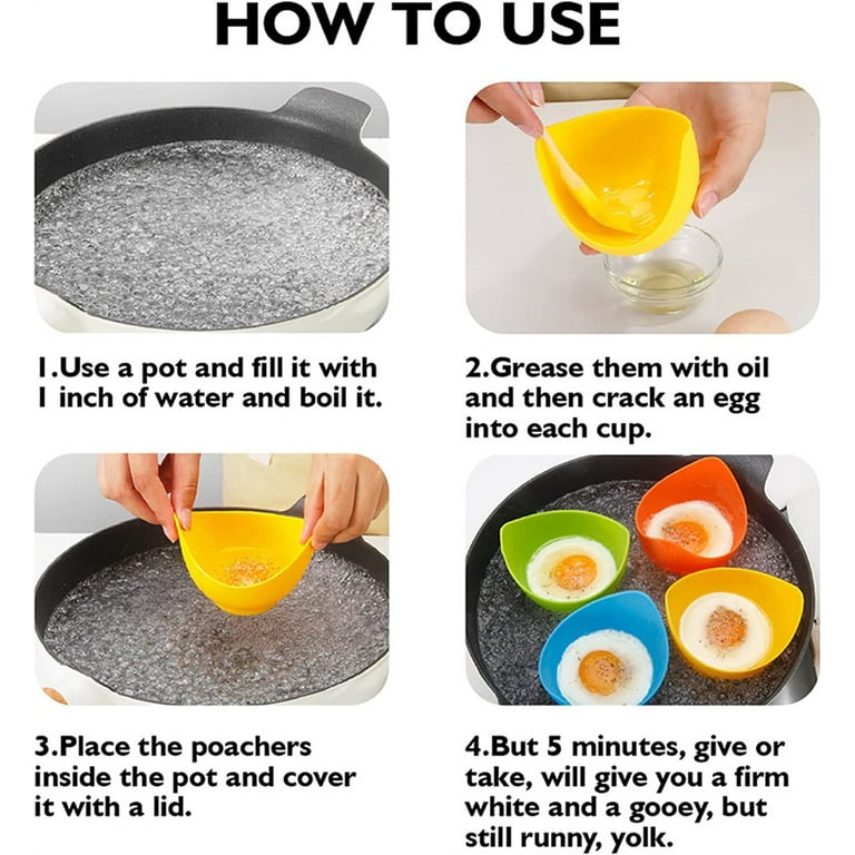 NOGIS Egg Poacher Egg Boiler Mold Cup Silicone Egg Poaching Cups