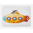 thumbnail image 1 of Yellow Submarine Bath Mat, Sea Theme Design in Cartoon Style Illustration of a Submarine Print, Non-Slip Plush Mat Bathroom Kitchen Laundry Room Decor, 29.5 X 17.5 Inches, Orange and Yellow, Ambesonne, 1 of 2