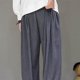 thumbnail image 5 of Pantalones largos para hombre, informales, de pana, con bolsillo y cordón, cintura elástica, color liso, para correr, 5 of 7
