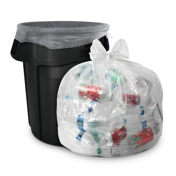 55 Gallon Clear Trash Bags - (Huge 100 Pack) - 38" x 58" - 1.5 MIL (Equivalent) - CSR Series - Industrial Liners Clear Garbage Bags for Recycling, Contractors, Storage, Outdoor