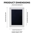 thumbnail image 4 of 16x24 Shadow Box Frame White Wood | With a 3/4" Usable Display Depth | Includes a Black Real Suede, 4 of 6