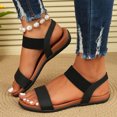 thumbnail image 3 of Women's Casual Flat Slide Sandals - Elastic Ankle Strap Open Toe Beach Summer Flat Sandals Roman Sandals,41, 3 of 7