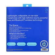 Onn Blue Bluetooth Headphones with Built-in Mic and 24-Hour Playtime