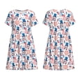 thumbnail image 3 of Bixox Robe d'Été à Manches Courtes pour Femmes Robe Ample Longueur Genou avec Poches-Gnomes Américains, 3 of 7
