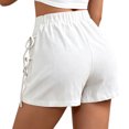 thumbnail image 4 of Cagogo Women Plus Size High Waisted Tie Dye Mini Skirt Shorts Casual Solid Basic Party Vacation Beach Shorts, White S, 4 of 7