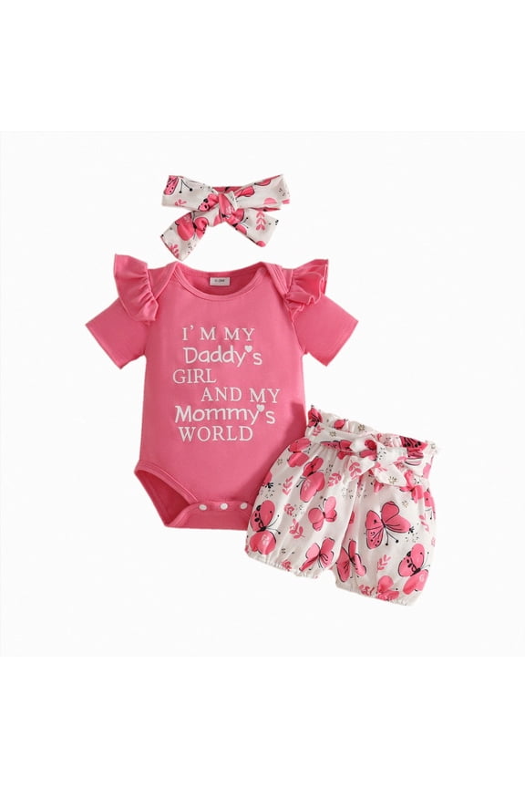 Baby Girl Summer Short Set 9 12 18 24 Months 2T 3T 4T Female Cute T Shirt Shorts 2pcs Clothes Outfits,Sizes 0-3 Months