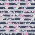 thumbnail image 2 of Zelouf Helen Medium Floral Stripe Shantung  , Sewing, DIY, Crafts Fabric by the Yard, Black/pink, 5 Yard, 2 of 2