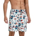 thumbnail image 2 of Vsdgher Fourth Of July Party Print Men's Pajama Shorts Lounge Bottoms Sleep Shorts Elastic Waist Lightweight PJ Shorts with Pockets-Large, 2 of 6