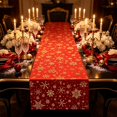 thumbnail image 4 of Christmas Table Runner Golden Snowflake Design Washable for Dining Table Holiday Party Home Decor, 4 of 6