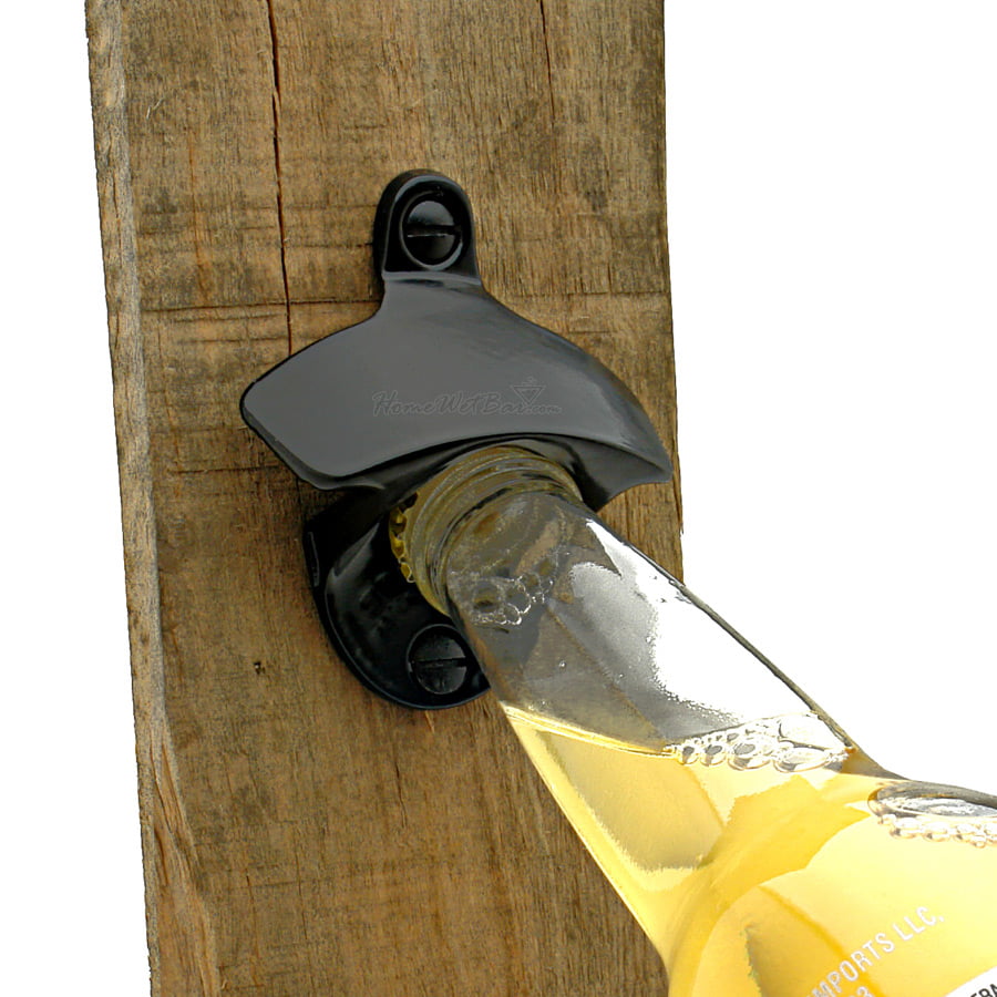 Lucky Horseshoe Cast Iron Beer Bottle Opener Wall Mounted Sturdy Metal w/ Screws 