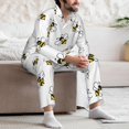 thumbnail image 5 of Mens Pajamas Set, Bee print B Button Down Long Sleeve Loungewear Sleepwear Pjs sets for Men, 5 of 5