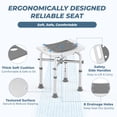 thumbnail image 6 of KEKOY Shower Chair for Elderly, 500lb Adjustable Height Bath Seat with Tool-Free Assembly, Anti-Slip FSA/HSA Eligible Shower Stool for Smaller Bathtub & Bathroom, Ideal for Seniors and Disabled Adult, 6 of 10