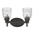 thumbnail image 1 of Golden Parrish 2-Light Bath Vanity in Rubbed Bronze with Seeded Glass, 1 of 7