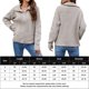thumbnail image 2 of Chaqueta Top de punto informal para mujer, Jersey de punto acanalado con media cremallera, ropa de diario para mujer Ygjytge Marrón L para Mujer, 2 of 9