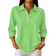thumbnail image 2 of Qwertyu Womens Polo Shirts Short Sleeve Collared Uniform Tshirts Shirts for Women Business Casual Golf Polo Shirts Green 2XL, 2 of 4