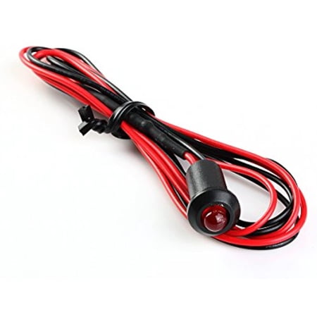 Bright Red Flash Flashing Blink 12V DC Pre-Wired Water Clear LED LEDs 55cm