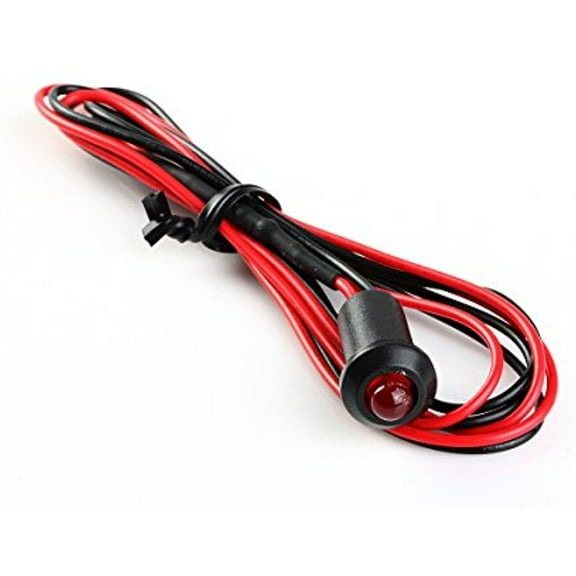 Bright Red Flash Flashing Blink 12V DC Pre-Wired Water Clear LED LEDs 55cm