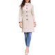 thumbnail image 2 of Abrigo de invierno de botón largo y medio para mujeres con cuello de pie M color albaricoque, 2 of 6