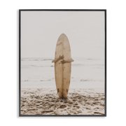 Stupell Industries Surf Ready Board Sports Photography Black Framed Art Print Wall Art, 11 x 14
