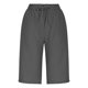 thumbnail image 4 of Neewe Womens Knee Length Pants Casual Plain Shorts Summer Drawstring Elastic Waist Comfy Shorts with Pockets, 4 of 8
